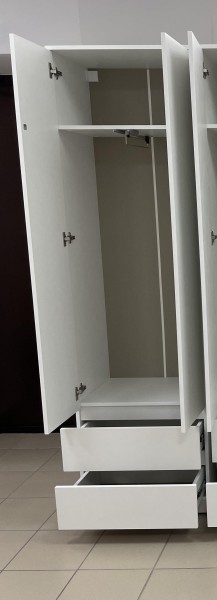 Шкаф 2-ств. с 2 ящиками и вешалкой "Бьянко" в Салехарде - salekhard.mebel24.online | фото 2