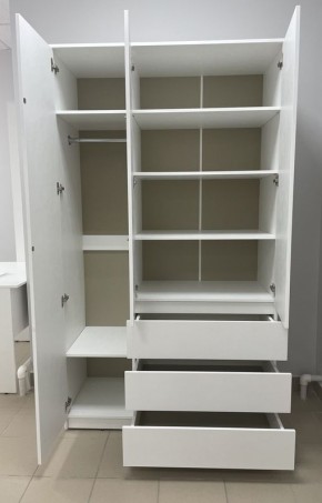 Шкаф 3-ств. с 3 ящиками "Бьянко" в Салехарде - salekhard.mebel24.online | фото 2