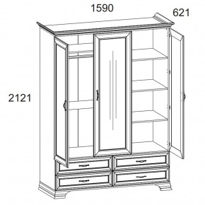 Шкаф 3D4S Z, TIFFANY, цвет вудлайн кремовый в Салехарде - salekhard.mebel24.online | фото 2