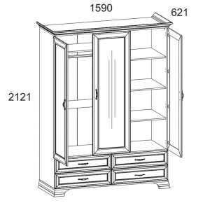 Шкаф 3D4S Z, TIFFANY, цвет вудлайн кремовый в Салехарде - salekhard.mebel24.online | фото 1