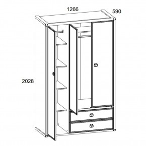 Шкаф 3DG2S, MAGELLAN, цвет Сосна винтаж в Салехарде - salekhard.mebel24.online | фото 4