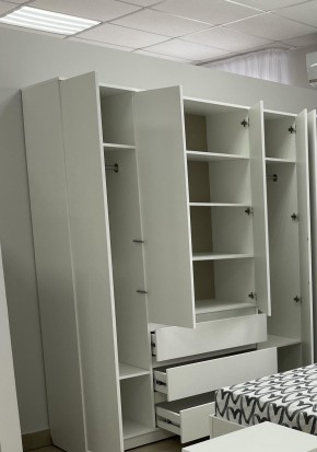 Шкаф 4-ств. с 3 ящиками "Бьянко" в Салехарде - salekhard.mebel24.online | фото 2