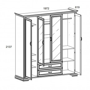 Шкаф 4D2S Z , MONAKO, цвет Сосна винтаж в Салехарде - salekhard.mebel24.online | фото 1