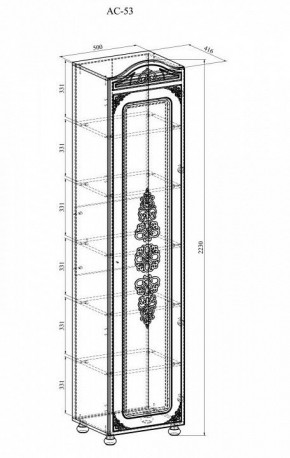 Шкаф для белья Ассоль АС-53К в Салехарде - salekhard.mebel24.online | фото 3