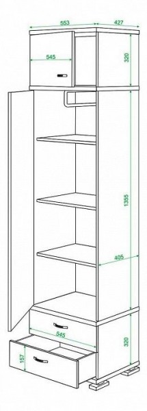 Шкаф платяной Домино КС-10 в Салехарде - salekhard.mebel24.online | фото 3