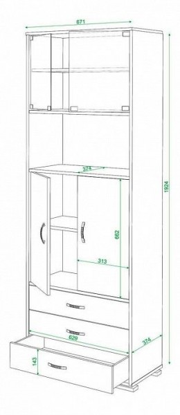 Шкаф комбинированный Домино СБ-220М в Салехарде - salekhard.mebel24.online | фото 3