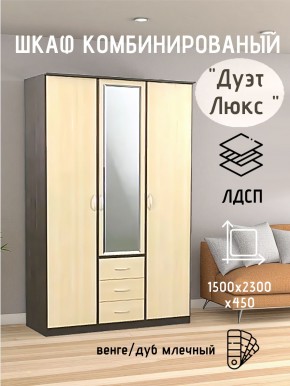 Шкаф комбинированный Дуэт Люкс с зеркалом в Салехарде - salekhard.mebel24.online | фото 3