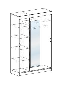 Шкаф-купе Басса ШКК 551 шимо шимо светлый/темный в Салехарде - salekhard.mebel24.online | фото 3