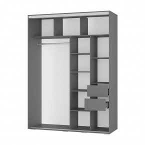 Шкаф-купе Крафт-6 1.6 м ШКК-06 (графит) в Салехарде - salekhard.mebel24.online | фото 2