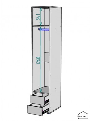 Шкаф Linnea MHR-1-3 2050х400х510 (Белый-М 11.1.1) в Салехарде - salekhard.mebel24.online | фото 3