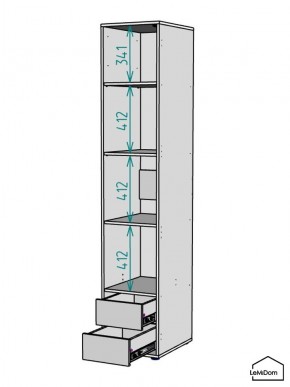 Шкаф Linnea MHR-1-4 2050х400х510 (ДВ-М 11.1.25) в Салехарде - salekhard.mebel24.online | фото 3