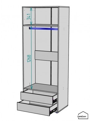 Шкаф Linnea MHR-2-3 2050х800х510 (Графит-М 11.1.25) в Салехарде - salekhard.mebel24.online | фото 3