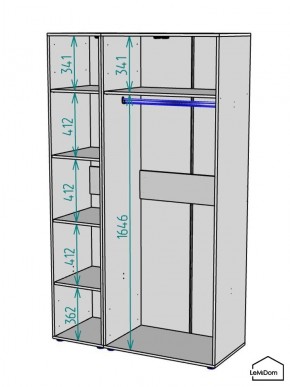 Шкаф Linnea MHR-3-1 2050х1200х510 (Графит-М 11.1.25) в Салехарде - salekhard.mebel24.online | фото 3
