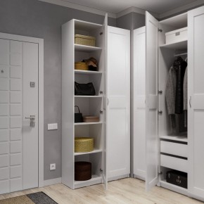 Шкаф МАКС однодверный узкий, цвет белый в Салехарде - salekhard.mebel24.online | фото 4