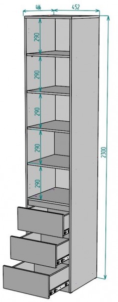 Шкаф Мальта H159 в Салехарде - salekhard.mebel24.online | фото 2