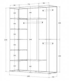 Шкаф Норден 1600 (Дуб Крафт Белый) в Салехарде - salekhard.mebel24.online | фото 3