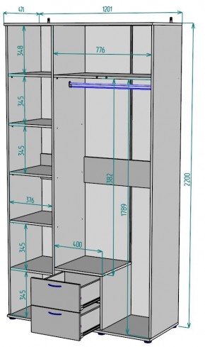Шкаф Ольга H54 в Салехарде - salekhard.mebel24.online | фото 2