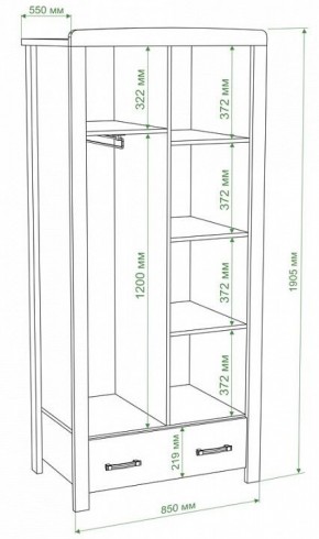 Шкаф платяной Бартоло Ш2Д в Салехарде - salekhard.mebel24.online | фото 2