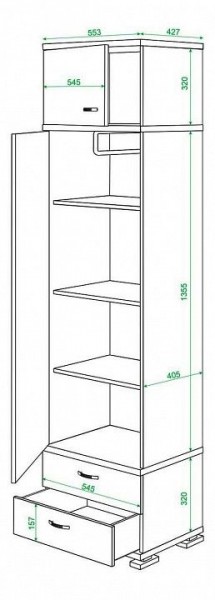 Шкаф платяной Домино КС-10 в Салехарде - salekhard.mebel24.online | фото 3