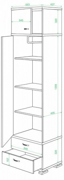 Шкаф платяной КС-10 в Салехарде - salekhard.mebel24.online | фото 2
