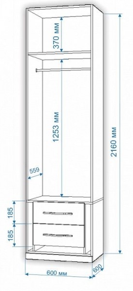 Шкаф платяной Нобиле Пл-60/60 в Салехарде - salekhard.mebel24.online | фото 2