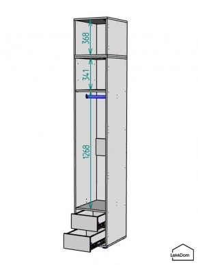 Шкаф с антресолью Linnea MHR-1A-3 2450х400х510 (Белый-М 11.1.2) в Салехарде - salekhard.mebel24.online | фото 3