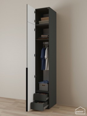 Шкаф с антресолью Linnea MHR-1A-3 2450х400х510 (Графит-М 11.1.25) в Салехарде - salekhard.mebel24.online | фото 5