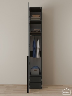Шкаф с антресолью Linnea MHR-1A-3 2450х400х510 (Графит-М 11.1.25) в Салехарде - salekhard.mebel24.online | фото 6