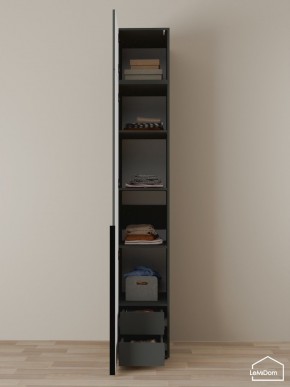 Шкаф с антресолью Linnea MHR-1A-4 2450х400х510 (Графит-М 11.1.25) в Салехарде - salekhard.mebel24.online | фото 4