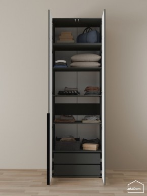 Шкаф с антресолью Linnea MHR-2A-3 2450х800х510 (Графит-М 11.1.25) в Салехарде - salekhard.mebel24.online | фото 5