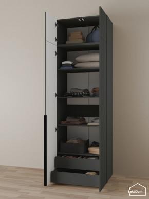 Шкаф с антресолью Linnea MHR-2A-3 2450х800х510 (Графит-М 11.1.25) в Салехарде - salekhard.mebel24.online | фото 6