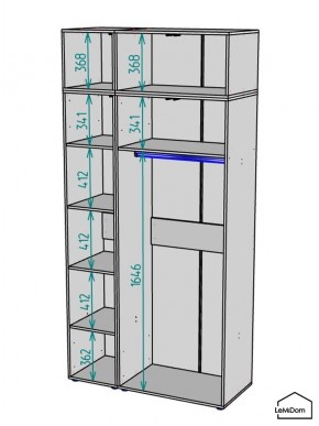 Шкаф с антресолью Linnea MHR-3POA-1 2450х1200х510 (Белый-М 11.1.1) в Салехарде - salekhard.mebel24.online | фото 3