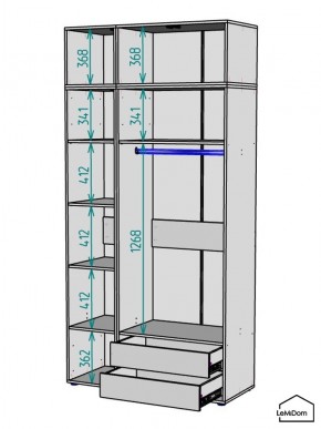Шкаф с антресолью Linnea MHR-3POA-2 2450х1200х510 (Белый-М 11.1.2) в Салехарде - salekhard.mebel24.online | фото 3