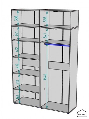 Шкаф с антресолью Linnea MHR-4A-1 2450х1600х510 (ДВ-М 11.1.25) в Салехарде - salekhard.mebel24.online | фото 3