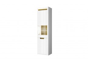 Шкаф с витриной 1V1D P, TORINO, цвет белый/Дуб наварра в Салехарде - salekhard.mebel24.online | фото