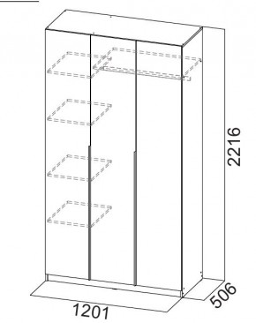 Шкаф ШК-5 (1200) Меланж в Салехарде - salekhard.mebel24.online | фото 5