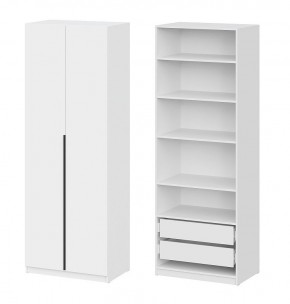Шкаф ШК-5 + 4 полки + ящики (800) Белый текстурный в Салехарде - salekhard.mebel24.online | фото 1