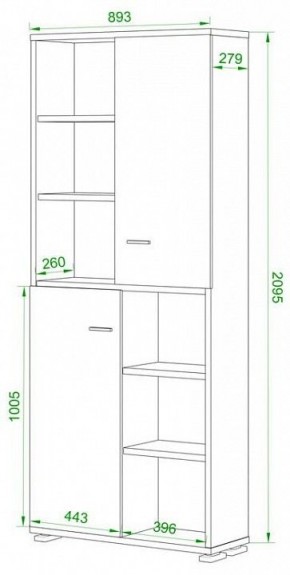 Шкаф-витрина Домино ПУ-30-2-ФС в Салехарде - salekhard.mebel24.online | фото 2