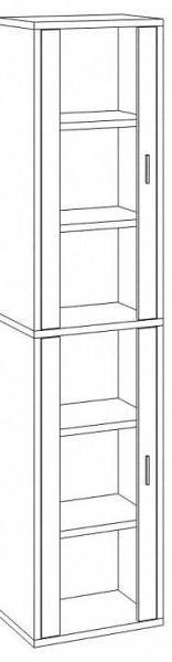 Шкаф-витрина Домино СУ(ш1в2)+2ФС в Салехарде - salekhard.mebel24.online | фото 2