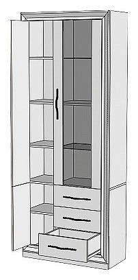 Шкаф-витрина Нобиле ШВтВ-ФСД-БЯН в Салехарде - salekhard.mebel24.online | фото 2