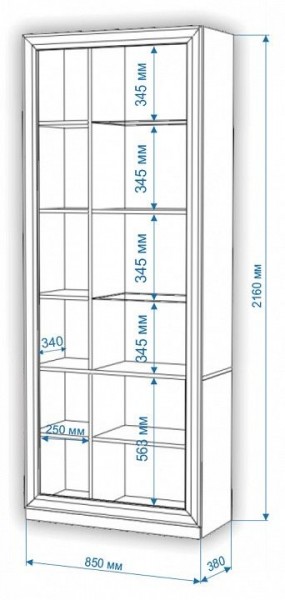 Шкаф-витрина Нобиле ШВтВ-ФСД-ФГК в Салехарде - salekhard.mebel24.online | фото 3