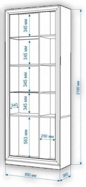Шкаф-витрина Нобиле ШВтВ-ФСД-ФГК в Салехарде - salekhard.mebel24.online | фото 3