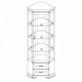 Шкаф-витрина угловой Сиена в Салехарде - salekhard.mebel24.online | фото 2