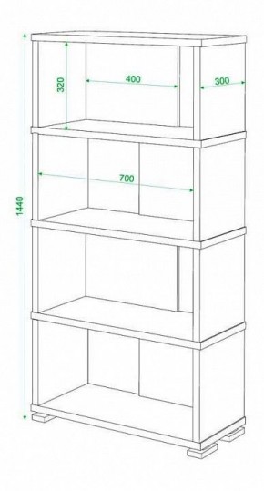Стеллаж книжный Домино нельсон СБ-10_4 в Салехарде - salekhard.mebel24.online | фото 2