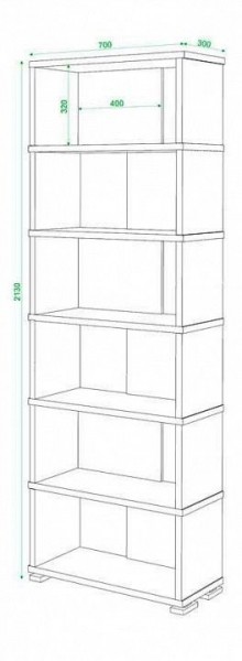 Стеллаж книжный Домино СБ-10_6 в Салехарде - salekhard.mebel24.online | фото 2