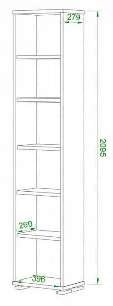 Стеллаж-колонка Домино ПУ-20-1 в Салехарде - salekhard.mebel24.online | фото 2