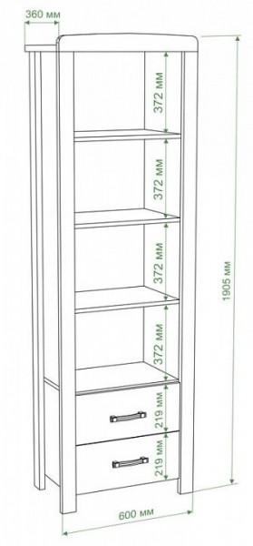 Стеллаж комбинированный Бартоло ВТД в Салехарде - salekhard.mebel24.online | фото 2