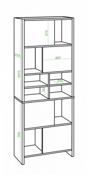 Стеллаж комбинированный Домино Lite СТЛ-ЗВХ КШ в Салехарде - salekhard.mebel24.online | фото 2