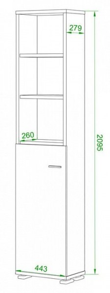Стеллаж комбинированный Домино ПУ-20-2 в Салехарде - salekhard.mebel24.online | фото 2