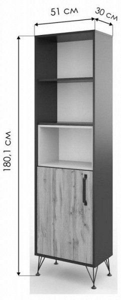 Стеллаж комбинированный Нобира в Салехарде - salekhard.mebel24.online | фото
